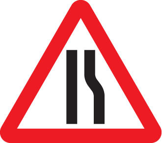 Road Narrows Right Fold Up 750mm Triangle Sign