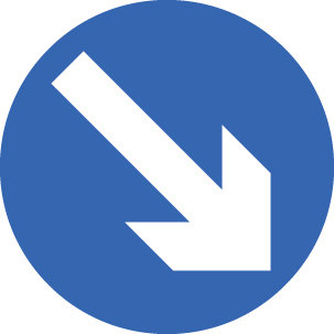 Keep Right Class R2 Permanent 600mm Dia (3mm Aluminium Composite) Sign