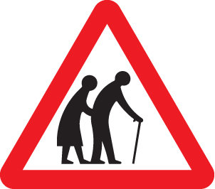 Elderly/Disabled Pedestrians Class R2 600mm Sign