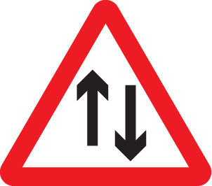 Two Way Traffic Class RA1 600mm Triangle Sign