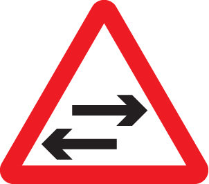 Two Way Traffic Crossing Ahead Class RA1 Sign