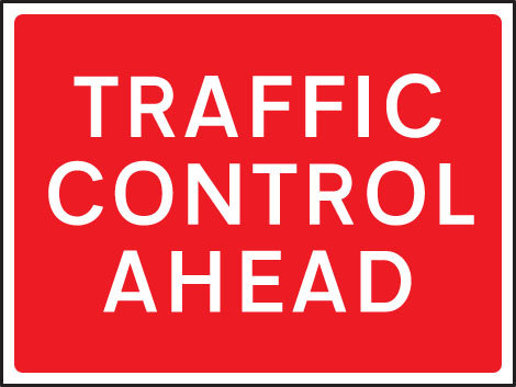 Traffic Control Ahead 1050x750mm Class RA1 Zintec Sign
