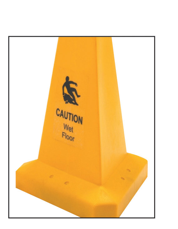 Caution Wet Floor Hazard Cone Triangular 500mm Sign
