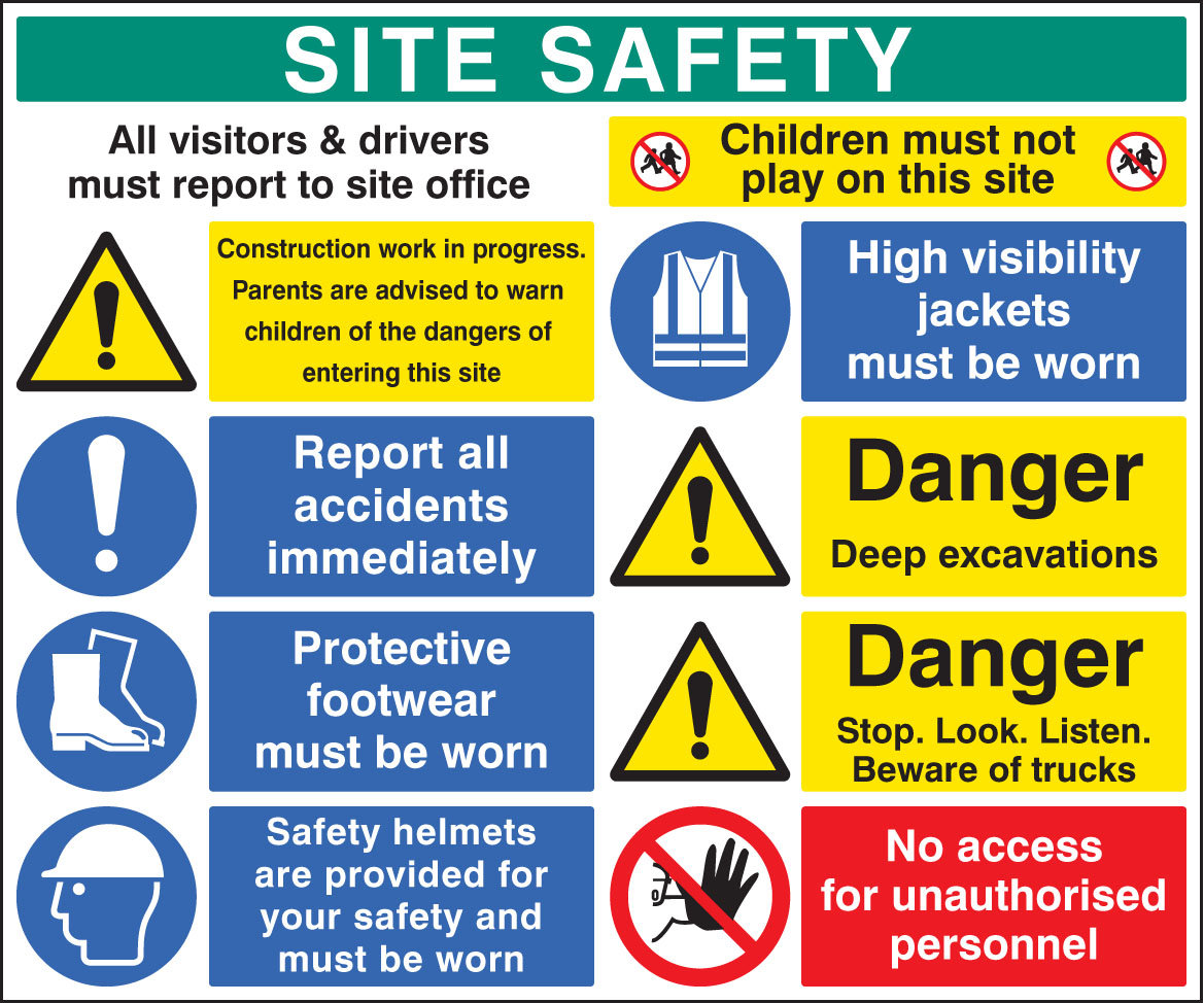 Site Safety Board 1200x1000mm 3mm Pvc