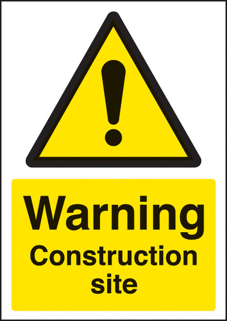 Warning Construction Site - A4 Rp Sign