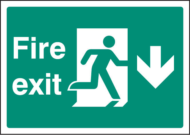 Fire Exit Down - A4 Sav Sign - Fire safety Sign