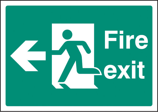 Fire Exit Left - A4 Rp Sign - Fire safety Sign