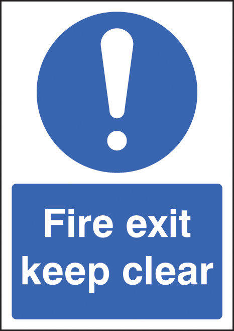 Fire Exit Keep Clear - A4 Sav Sign