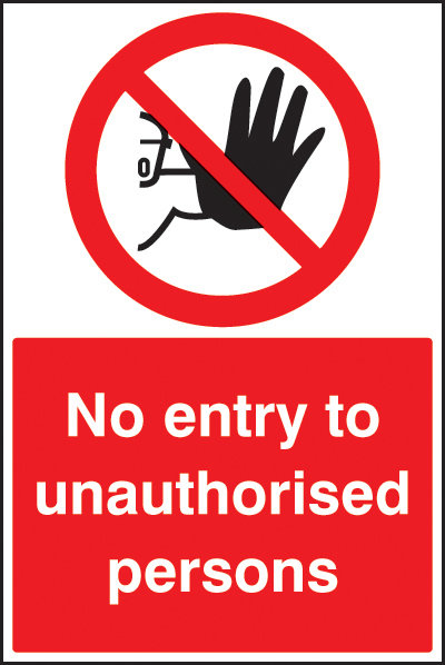 No Entry To Unauthorised Persons Floor Graphic 400x600mm Sign