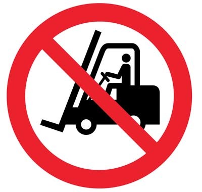 No Forklifts Symbol Floor Graphic 400mm Dia Sign