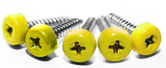 Poly Top Screws Yellow (Pack 12)