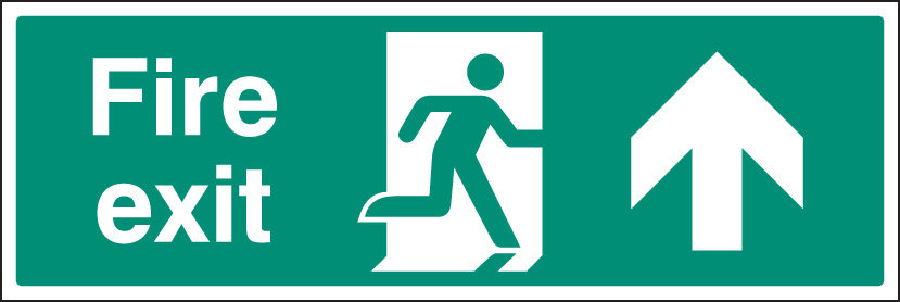 Fire Exit Up Floor Graphic 600x200mm Sign - Fire safety Sign