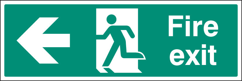 Fire Exit Left Floor Graphic 600x200mm Sign - Fire safety Sign