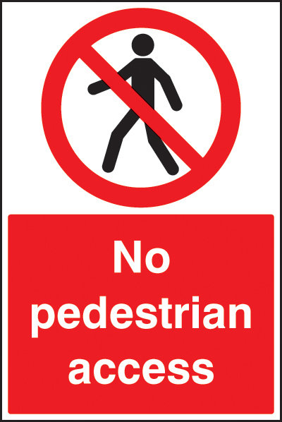 No Pedestrian Access Floor Graphic 400x600mm Sign