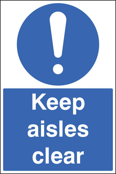 Keep Aisles Clear Floor Graphic 400x600mm Sign