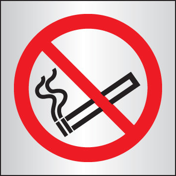 No Smoking 140x140mm Aluminium Sign