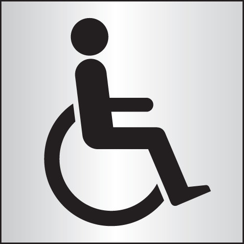 Disabled WC 140x140mm Aluminium Sign