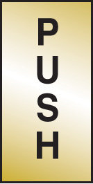 Push 70x35mm Engraved Brass Effect Pvc Sign