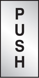 Push 70x35mm Engraved Aluminium Effect Pvc Sign