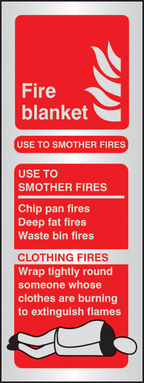 Fire Blanket Identification Aluminium 75x200mm Sign