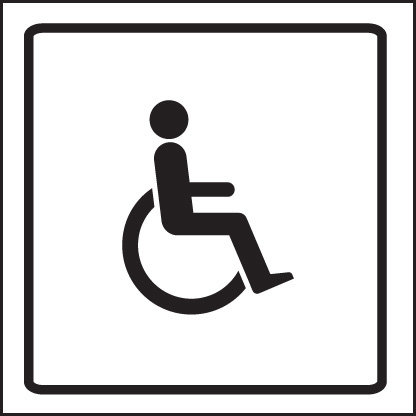 Disabled Symbol Visual Impact Sign 5mm Acrylic Sign 200x200mm C/W Stand Off Locators