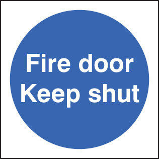 Fire Door Keep Shut Double Sided Self Adhesive 100x100mm Sign