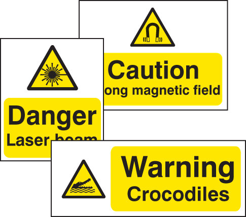 Std Warning 600x200mm Self-Adhesive Sign
