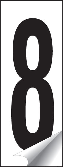 Identification Numbers 0-9 21x56mm Sign