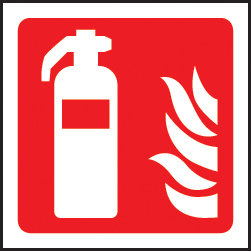 100 S/A Labels 100x100mm Fire Extinguisher