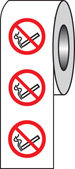 No Smoking Roll Of 100 Labels 75mm Dia