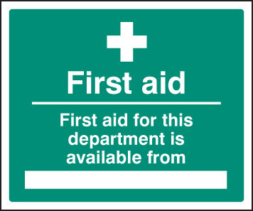 First Aid For Department Available From Sign