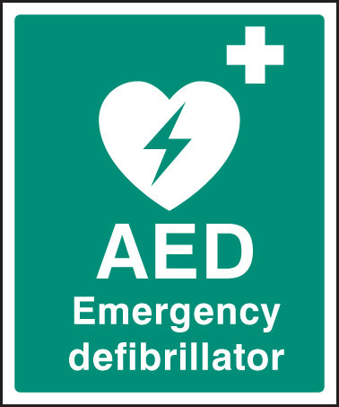 AED Emergency Defibrillator Sign