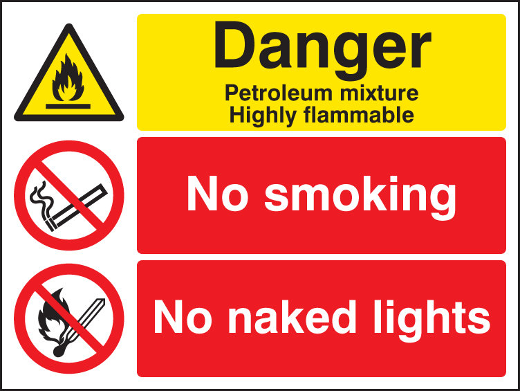 Petroleum Mixture No Smoking No Naked Light Sign