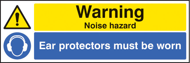 Warning Noise Hazard Ear Protection Must Be Worn Sign