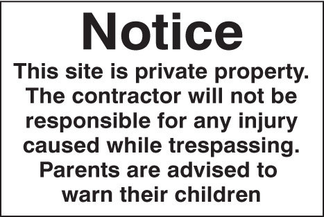 Notice This Site Is Private Property Etc
