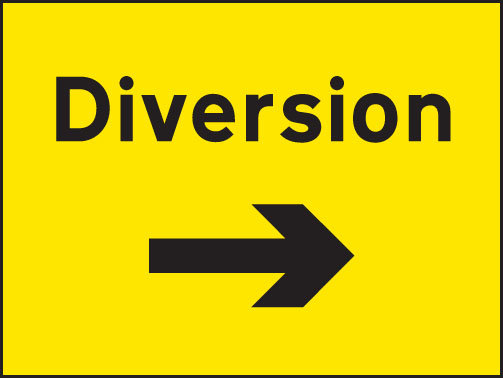 Diversion Right Arrow Sign