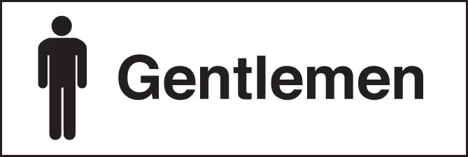 Gentlemen (With Male Symbol) Sign