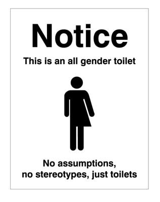Notice This Is an all gender toilet'