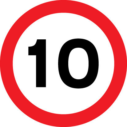 10 mph Speed Limit Sign