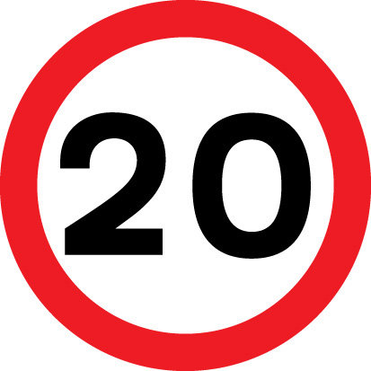 20 mph Sign