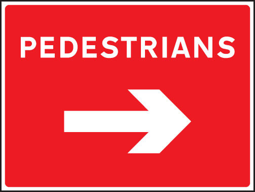 Pedestrians Arrow Right Sign