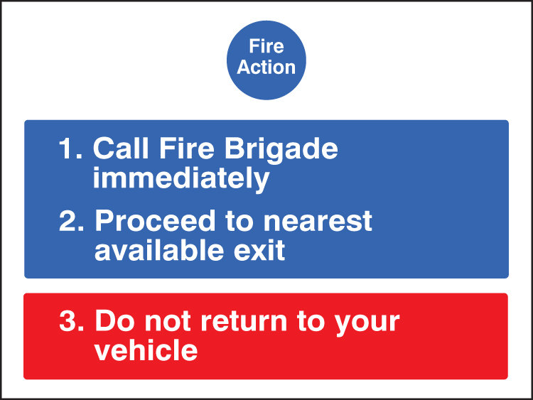 Fire Action For Car Parks Sign