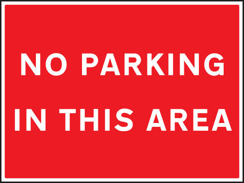 No Parking In This Area Sign