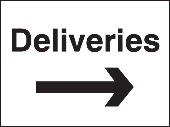 Deliveries Arrow Right Sign