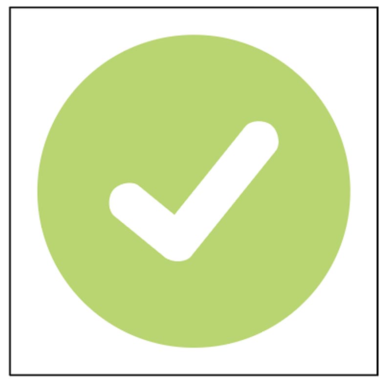 Green tick (safe to use) sticker - Covid Safety Sign