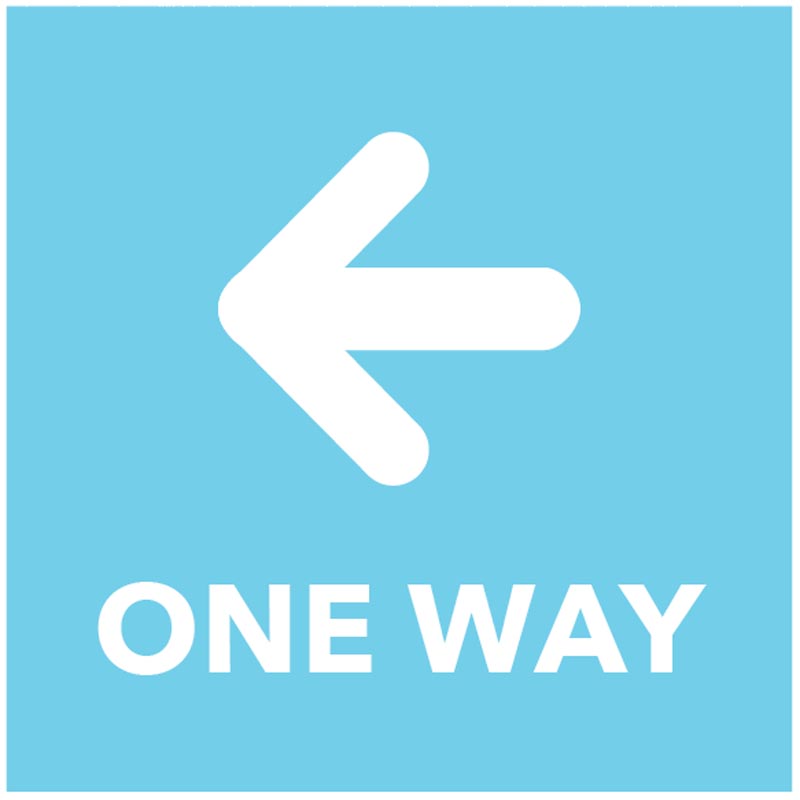 One way (arrow left) - floor graphic 200x200mm - Covid Safety Sign