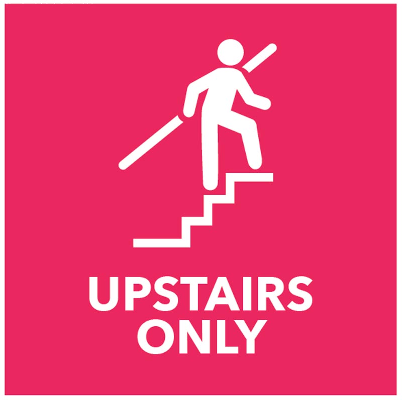 Upstairs only - floor graphic 200x200mm - Covid Safety Sign